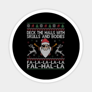 Deck The Halls With Skulls And Bodies Funny Viking Christmas Magnet